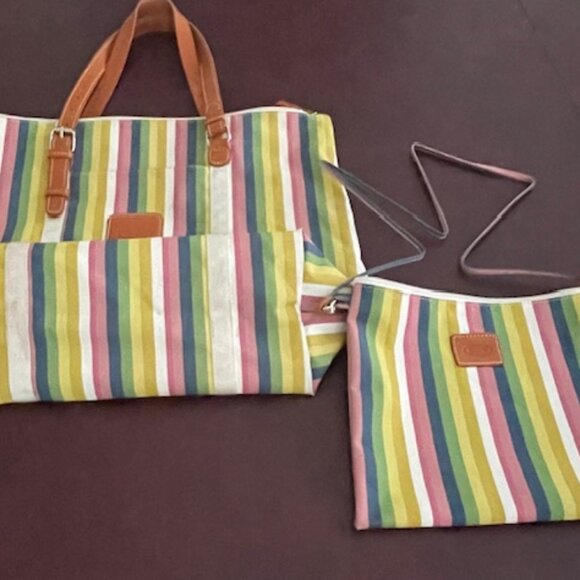 BRIC'S  Milano 2 in 1 Pastel Striped Tote - Picture 3 of 5